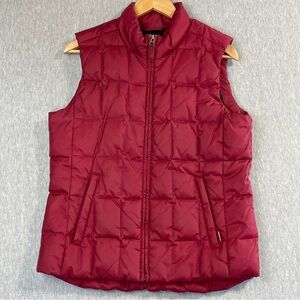 Mondetta Sport Puffer Vest Women’s Medium Maroon Quilted Down Fill Fleece Liner